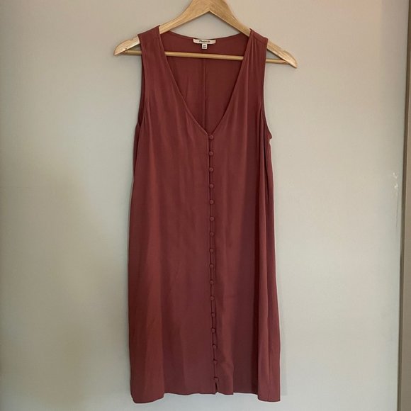 XXS Madewell Button Front V Neck Shift Dress - Picture 3 of 8